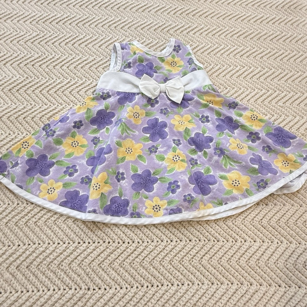 Rare Editions Dress Girls 24 M Floral Full Skirt Sleeveless Spring Summer Easter
